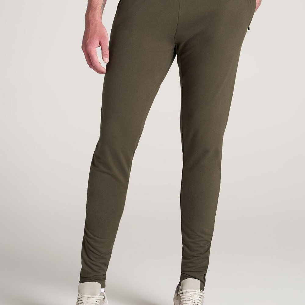 American Tall SLIM-FIT Lightweight French Terry Joggers for Tall Men in Camo Gre